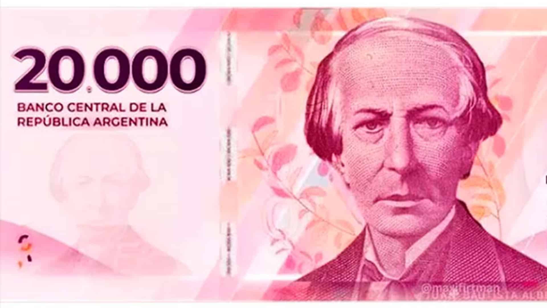 billete de 20.000
