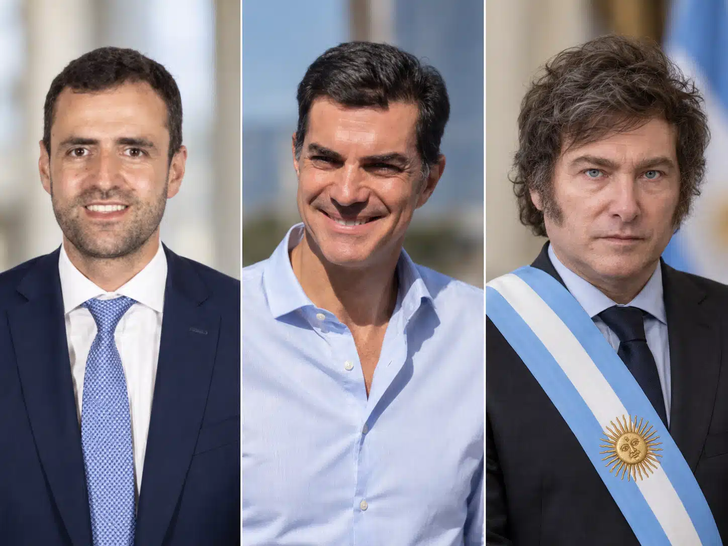 Juan Manuel Urtubey, Emiliano Estrada y Javier Milei